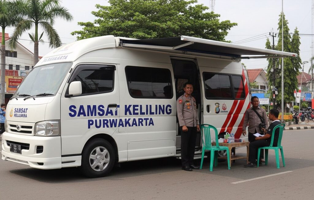 ilustrasi mobil samsat keliling purwakarta